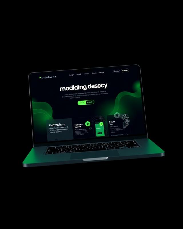 Website design on laptop